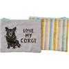 Dog Lover Double Sided Zipper Wallet - Love My Corgi - 5.25 In x 4.25 In from Primitives by Kathy