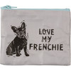 Dog Lover Double Sided Zipper Wallet - Love My Frenchie - 5.25 In x 4.25 In from Primitives by Kathy
