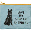 Dog Lover Double Sided Zipper Wallet  - Love My German Shepherd - 5.25 In x 4.25 In from Primitives by Kathy