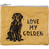 Dog Lover Double Sided Zipper Wallet  - Love My Golden Retriever - 5.25 In x 4.25 In from Primitives by Kathy