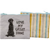 Dog Lover Double Sided Zipper Wallet  - Love My Great Dane - 5.25 In x 4.25 In from Primitives by Kathy