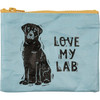 Dog Lover Double Sided Zipper Wallet  - Love My Black Labrador (Lab) - 5.25 In x 4.25 In from Primitives by Kathy