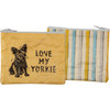 Dog Lover Double Sided Zipper Wallet  - Love My Yorkie - 5.25 In x 4.25 In from Primitives by Kathy