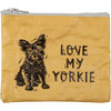 Dog Lover Double Sided Zipper Wallet  - Love My Yorkie - 5.25 In x 4.25 In from Primitives by Kathy