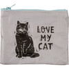 Cat Lover Double Sided Zipper Wallet  - Love My Cat - 5.25 In x 4.25 In from Primitives by Kathy
