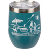 Stainless Steel Wine Tumbler Thermos - Beach Please - 12 Oz - Blue from Primitives by Kathy