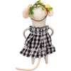 Set of 2 Felt Mouse Figurines - Male & Female - Black & White Plaid (Sam & Sue) from Primitives by Kathy