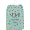 Cotton Kitchen Dish Towel - Mimi I Can't Say I Love You Enough - Pink Floral Design 28x28 from Primitives by Kathy