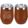 Stainless Steel Wine Tumbler Thermos - Bridesmaid Themed - Brown 12 Oz from Primitives by Kathy