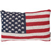 Decorative Double Sided Cotton Throw Pillow - Red White & Blue American Flag Design 12x20 from Primitives by Kathy