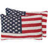 Decorative Double Sided Cotton Throw Pillow - Red White & Blue American Flag Design 12x20 from Primitives by Kathy