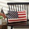 Decorative Double Sided Cotton Throw Pillow - Red White & Blue American Flag Design 12x20 from Primitives by Kathy