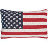 Decorative Double Sided Cotton Throw Pillow - Red White & Blue American Flag Design 12x20 from Primitives by Kathy