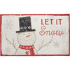 Decorative Entryway Door Mat Area Rug - Let It Snow - Nordic Smiling Snowman 34x20 - Christmas Collection from Primitives by Kathy