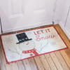 Decorative Entryway Door Mat Area Rug - Let It Snow - Nordic Smiling Snowman 34x20 - Christmas Collection from Primitives by Kathy