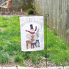 Decorative Double Sided Polyester Garden Flag - Welcome Winter 12x18 - Snowman Deer & Raccoon from Primitives by Kathy