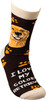 Dog Lover I Love My Golden Retriever Colorfully Printed Cotton Socks from Primitives by Kathy