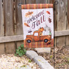 Decorative Double Sided Polyester Garden Flag - Welcome Fall - Pickup Pumpkin Truck 12x18 from Primitives by Kathy