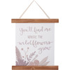 Decorative Hanging Canvas Wall Decor Sign - Where Wildflowers Grow 12x13 from Primitives by Kathy