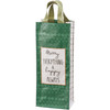 Wine Bottle Tote Bag Carrier - Merry Everything & Happy Always - Green - Christmas Collection from Primitives by Kathy