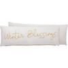 Decorative Cotton & Velvet Throw Pillow - Winter Blessings 30x10 - White from Primitives by Kathy