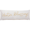 Decorative Cotton & Velvet Throw Pillow - Winter Blessings 30x10 - White from Primitives by Kathy