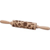 Small Wooden Embossing Rolling Pin - Florals & Bumblebees - 13.75 In - Cottage Collection from Primitives by Kathy