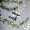 Hanging Glass Christmas Ornament - Glitter Partridge Bird On Pine Tree Branch 4 Inch from Primitives by Kathy