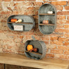 Decorative Rustic Galvanized Metal Wall Shelf - Pumpkin Shaped 14.5 In x 13.5 In - Halloween Collection from Primitives by Kathy