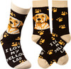 Dog Lover I Love My Yellow Lab Colorfully Printed Cotton Socks from Primitives by Kathy