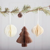 Hanging Brown Kraft Paper Christmas Ornament - Bohemian Tree 4.5 Inch from Primitives by Kathy