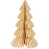 Set of 3 Decorative Accordian Style Paper Christmas Tree Figurines - Brown Cream & Green from Primitives by Kathy