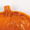 Decorative Orange Pumpkin Shaped Ceramic Plater - 8 In x 6.75 In - Fall & Harvest Collection from Primitives by Kathy