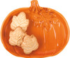Decorative Orange Pumpkin Shaped Ceramic Plater - 8 In x 6.75 In - Fall & Harvest Collection from Primitives by Kathy