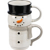 Stacked Snowman Mug Set - Stoneware - 11 Oz Each - Christmas Collection from Primitives by Kathy