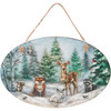 Hanging Wooden Christmas Ornament - Winter Forest Animal Family 6x4 from Primitives by Kathy