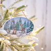 Hanging Wooden Christmas Ornament - Winter Forest Animal Family 6x4 from Primitives by Kathy