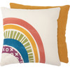 Decorative Cotton Nursery Throw Pillow - Rainbow XOXO 12x12 from Primitives by Kathy