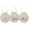 Set of 3 Hanging Round Wall Decor Signs - Autumn Woodland Animals (Grateful - Thankful - Blessed) from Primitives by Kathy