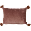 Decorative Cotton & Velvet Throw Pillow With Tassels - Sweater Weather 15x10 - Brown & White from Primitives by Kathy