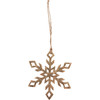 Hanging Wooden Christmas Ornament - Snowflake - Gold Colored Accents 6x6 - Bohemian Collection from Primitives by Kathy