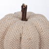 Decorative Pumpkin Figurine - Cream Woven Chevron Design - 6.75 Inch - Fall & Harvest Collection from Primitives by Kathy