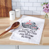 Cotton Kitchen Dish Towel - O Love  You A Bushel And A Peck 28x28 from Primitives by Kathy