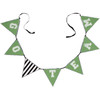 Decorative Green & White Metal Pennant Banner - Go Team 62 In x 5.5 In Sport Collection from Primitives by Kathy