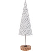 Decorative Metal & Wood Christmas Tree Figurine - White Star Pattern 16.25 In from Primitives by Kathy