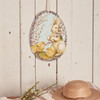 Decorative Egg Shaped Wall Decor Sign - Bunny Rabbit & Spring Chicks 14 Inch from Primitives by Kathy