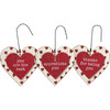 Set of 2 Heart Shaped Red & White Wooden Ornaments - You Are The Best & I Appreciate You 3x3 from Primitives by Kathy