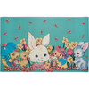 Decorative Entryway Doormat Area Rug - Vintage Easter Design (Rabbits & Chicks) 34x20 from Primitives by Kathy