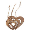 Set of 2 Wooden Heart Shaped Hanging Ornaments from Primitives by Kathy