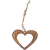 Set of 2 Wooden Heart Shaped Hanging Ornaments from Primitives by Kathy